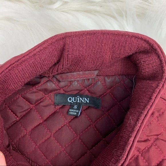 Francescas Burgundy Quilted Full Zip Vest - Picture 5 of 6